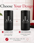 Junior League Frost Buddy design options showing classic logo and add engraving choices.