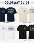 Colorway guide for Jackson State University t-shirts in various colors.