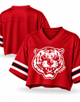 Jackson State Tigers Tiger Head Women’s Cropped Mesh Football Jersey
