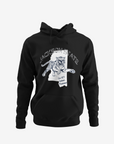 Black pullover hoodie with tiger graphic, hood and kangaroo pocket