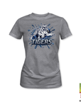 Heather gray Jackson State Tigers short-sleeve T-shirt with blue splash graphic