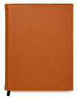 Rawhide leather notebook on a white background