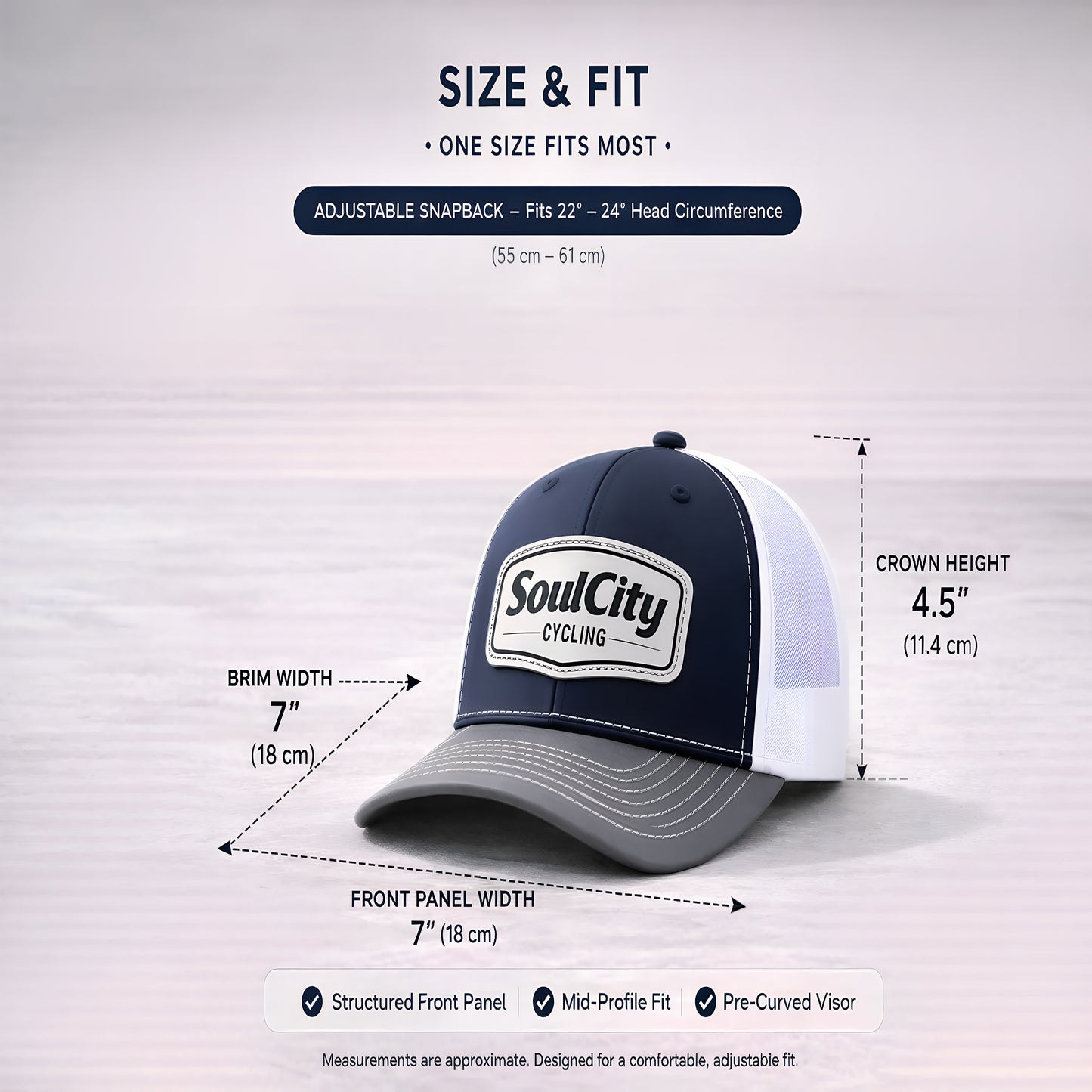 Soul City Cycling Custom Laser Engraved Leatherette Patch Hat | Richardson 112 Trucker Cap | Logo Hat for Cycling Clubs and Teams