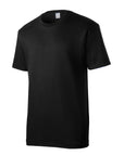 Black t-shirt on a white background