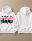White Just A Diva from Delta Pi pullover hoodie front and blank back
