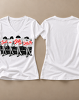White Just A Diva from Delta Pi women's V-neck T-shirt front and blank back