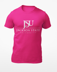 Jackson State University Tigers White Top Floating J Short Sleeve T-Shirt