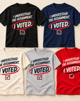 I Understood the Assignment I Voted T-shirt color options in black navy natural athletic heather and red