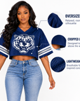 Jackson State Tigers cropped mesh football jersey oversized fit cropped length and lightweight mesh details
