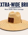 Jackson State JSU straw lifeguard hat showing extra-wide brim for added shade and coverage