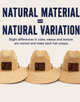 Jackson State JSU lifeguard hats showing natural variations in straw color, weave and texture
