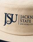 Close-up of Jackson State University Floating J print on heavy cotton canvas Outback Hat