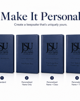 Personalization options for the Jackson State University Life Member leatherette journal.