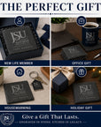 Gift guide featuring Jackson State University Life Member engraved slate coasters for new life members, office gifts, housewarming gifts, and holiday gifts.