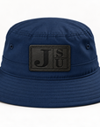 Jackson State Tigers Dress Blue Navy outdoor bucket hat with tonal black leatherette JSU patch