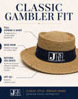Jackson State straw gambler hat with Full Expand-A-Band flexible fit