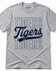 Officially Licensed Jackson State Tigers Stacked Script Unisex T-Shirt in Athletic Heather Gray