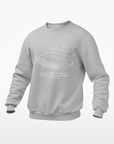 Light gray crewneck sweatshirt with white stadium graphic on front