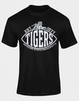 Black crew-neck football T-shirt with Tigers crest and Est. 1877