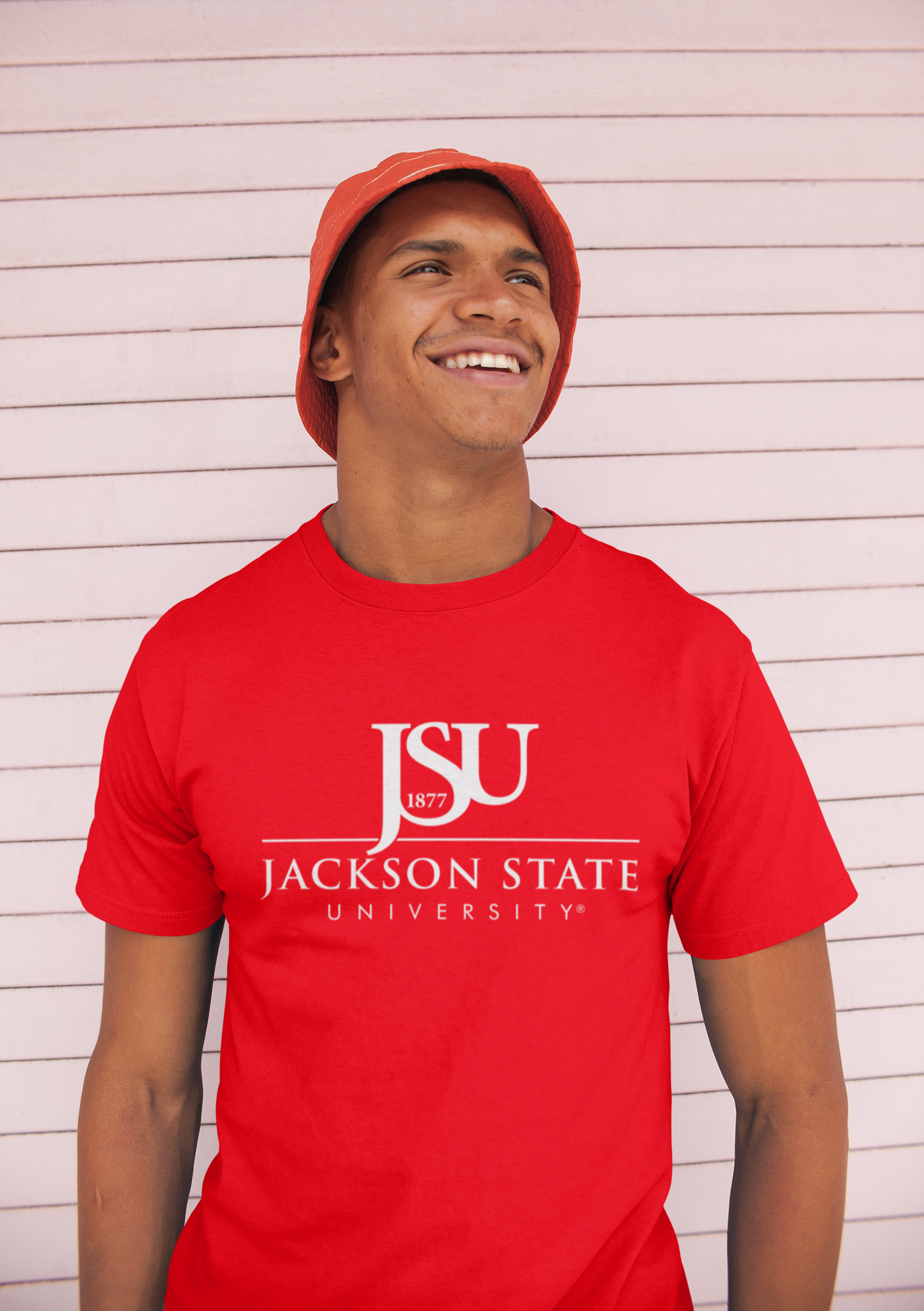 Jackson State University Tigers White Top Floating J Short Sleeve T-Shirt