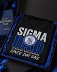 Phi Beta Sigma Sigma Dad shirt presented as a Father's Day gift