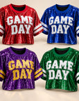 Sequin GAME DAY Jersey Crop Top
