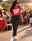 Sequin GAME DAY Jersey Crop Top