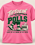 Pink and Green Tiptoein’ to the Polls short sleeve T-shirt