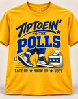 Yellow and Blue Tiptoein’ to the Polls short sleeve T-shirt