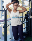 White unisex crewneck tank with Code Blue tiger and heartbeat graphic in center