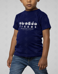 Toddler navy crew neck T-shirt, Tigers and Jackson State University graphic logo