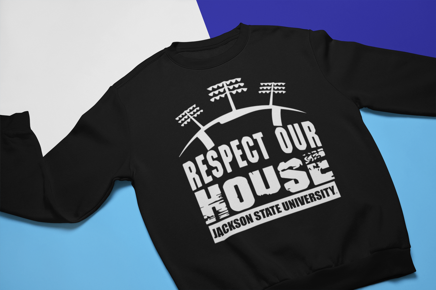 Puff Print Jackson State University Tigers Respect Our House Sweatshirt