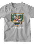 Athletic heather grey youth crewneck T-shirt with 'Thee Future' front graphic
