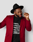 Red long-sleeve crew neck T-shirt with front block slogan graphic