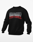 Black crewneck football sweatshirt with stacked JACKSON STATE UNIVERSITY logo graphic