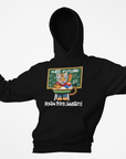 Youth pullover hoodie with hood and chest graphic, black