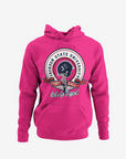 Pink toddler pullover hoodie with front Tigers logo and drawstring hood