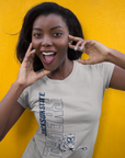 Unisex crewneck T-shirt in athletic heather gray with leaping tiger graphic on chest