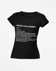 Unisex V-neck T-shirt, black, front text graphic