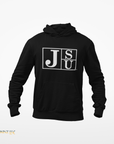 Black youth hooded sweatshirt with white block letters on front