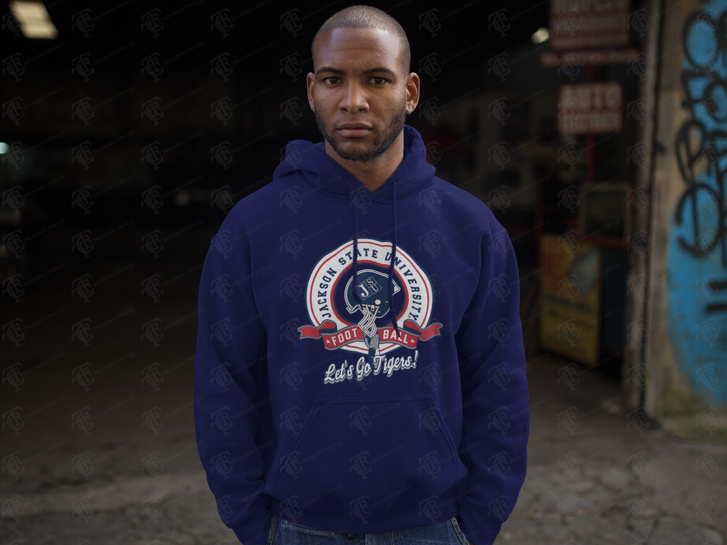 Jackson State Tigers Let's Go Tigers Football Pullover Hoodie