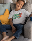 Kids' Juneteenth T-shirt in white with colorful Independence Day dancer graphic