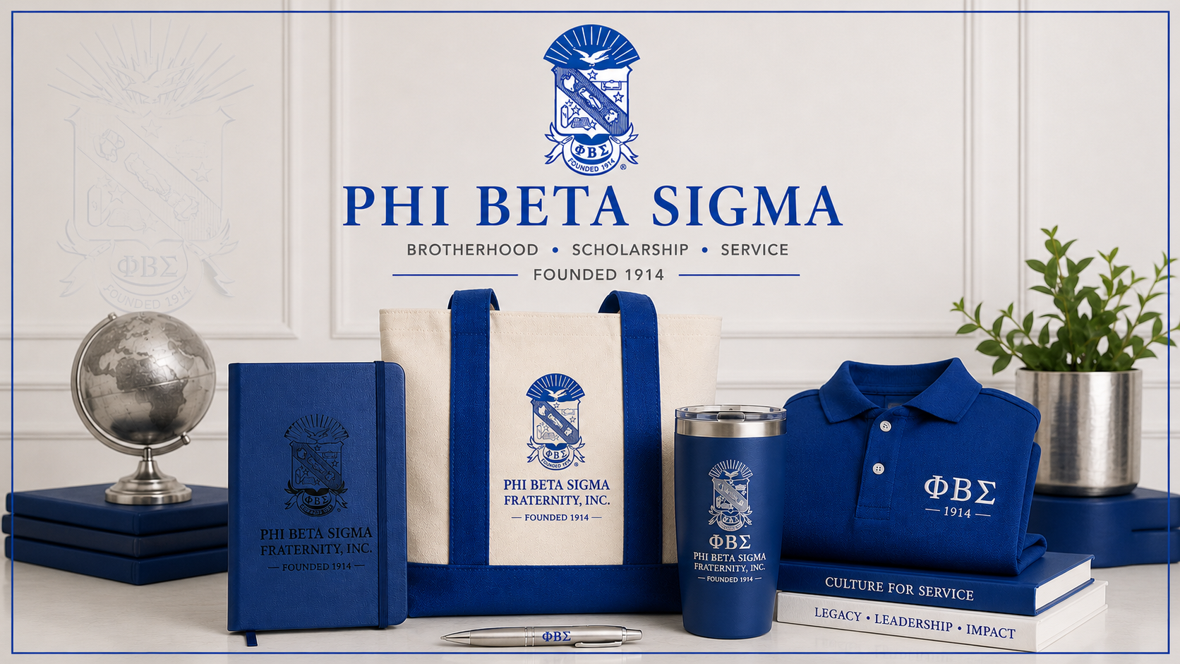 Phi Beta Sigma collection featuring personalized gifts, engraved journals, tumblers, apparel, and premium fraternity accessories by The Coleman Twinz LLC