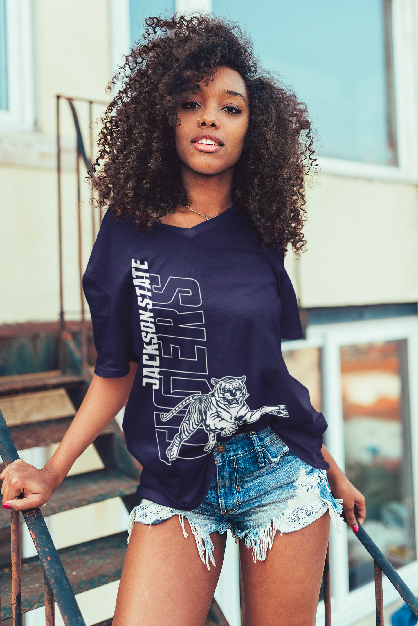 Jackson State Tigers V-Neck T-Shirts