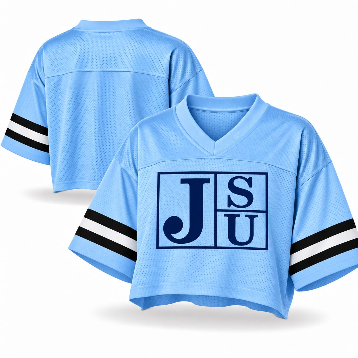 Jackson State Tigers Block Letter Cropped Mesh Football Jersey