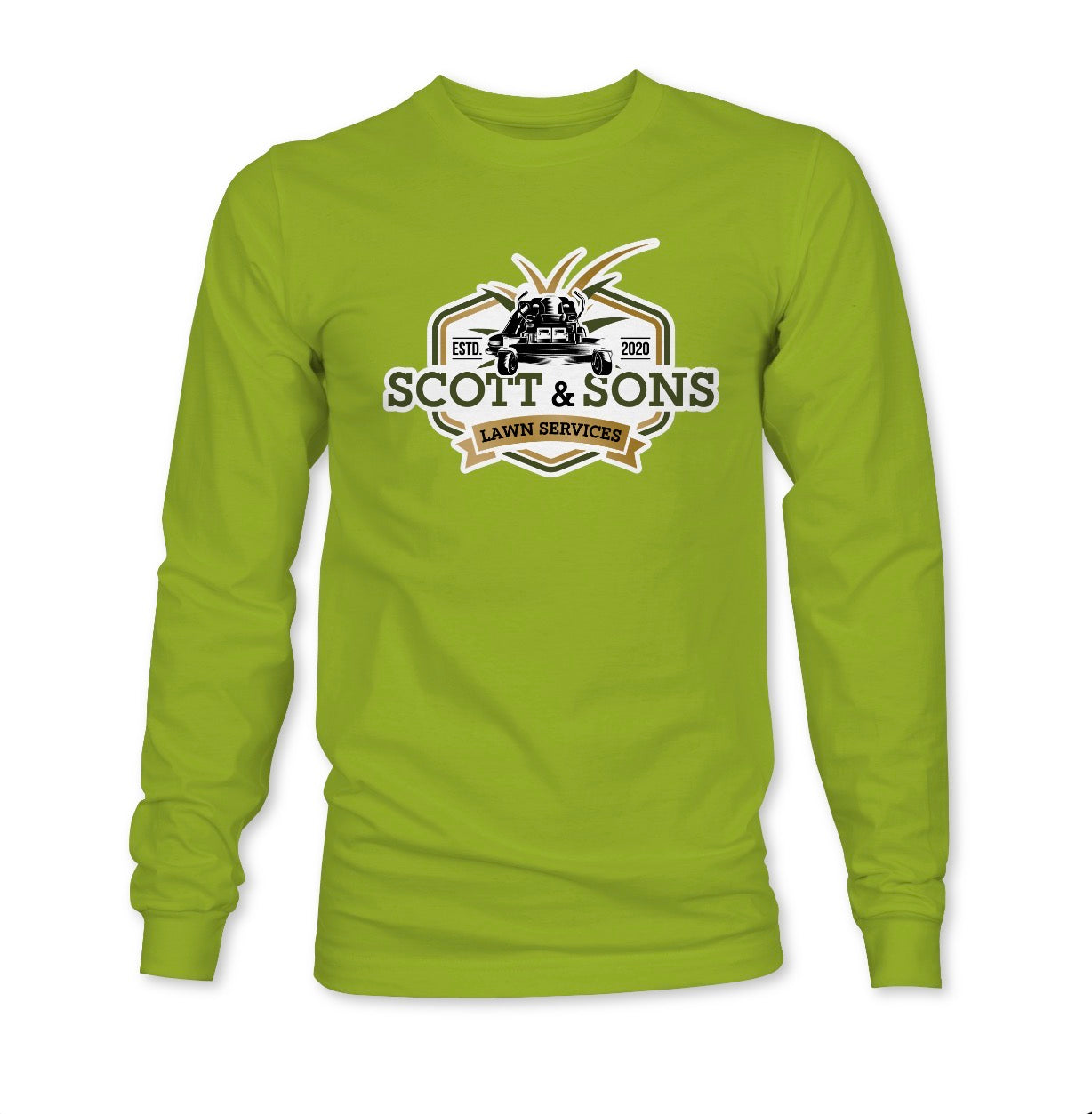 Scott & Sons Lawn Care Long Sleeve Dry Fit Shirt – Safety Colors