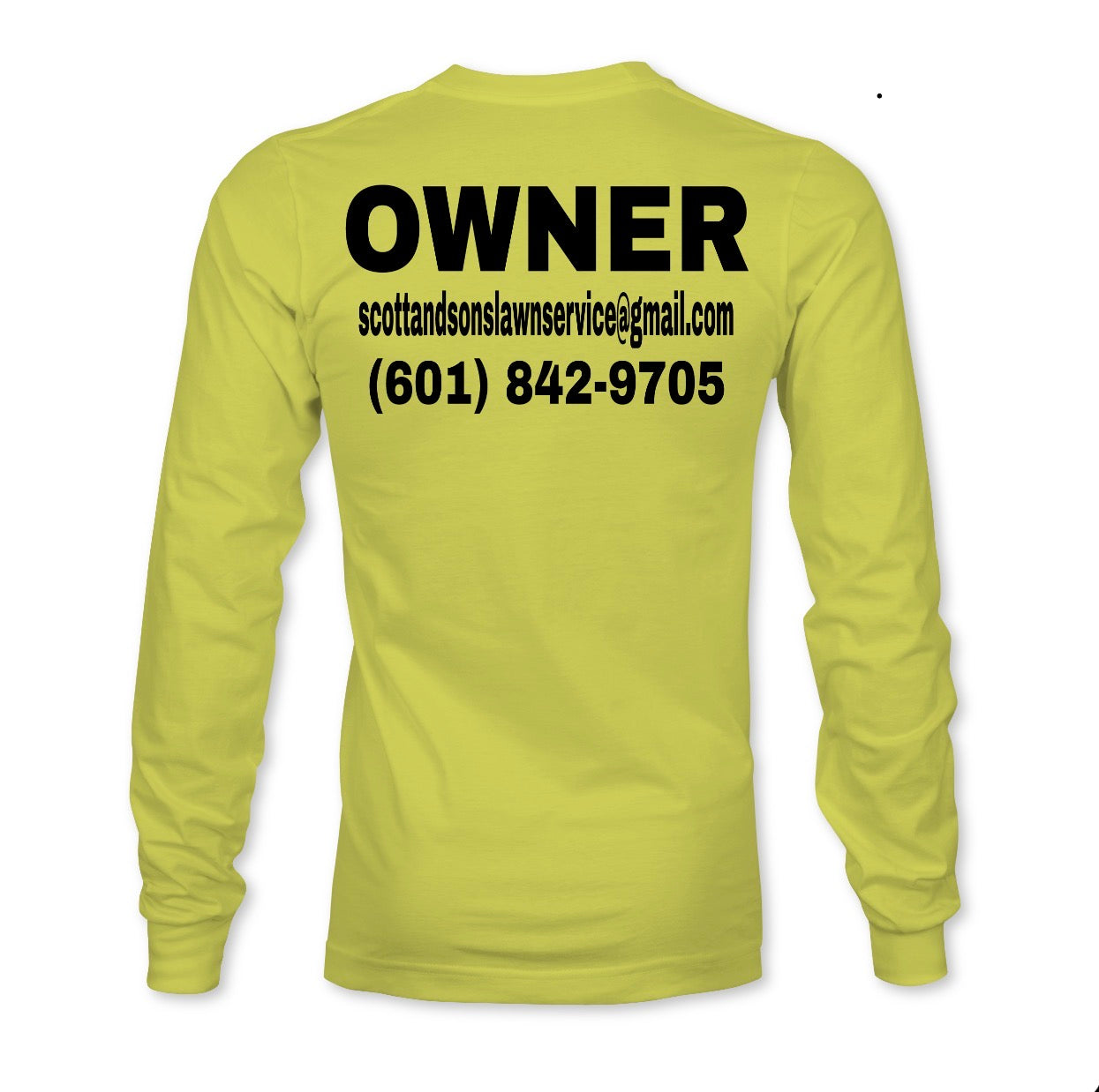 Scott & Sons Lawn Care Long Sleeve Dry Fit Shirt – Safety Colors