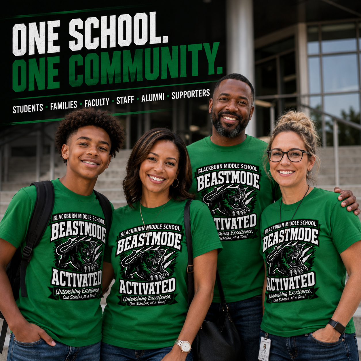 Green BEASTMODE ACTIVATED spirit t-shirts on people, short-sleeve crew-neck