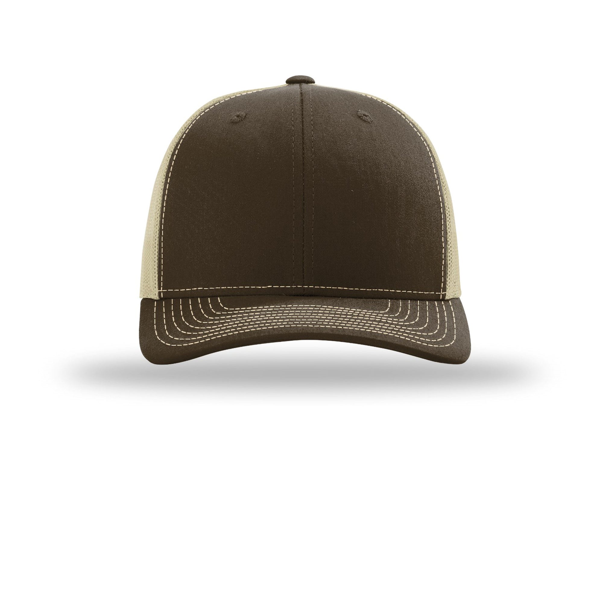 Brown and beige cap on a white background