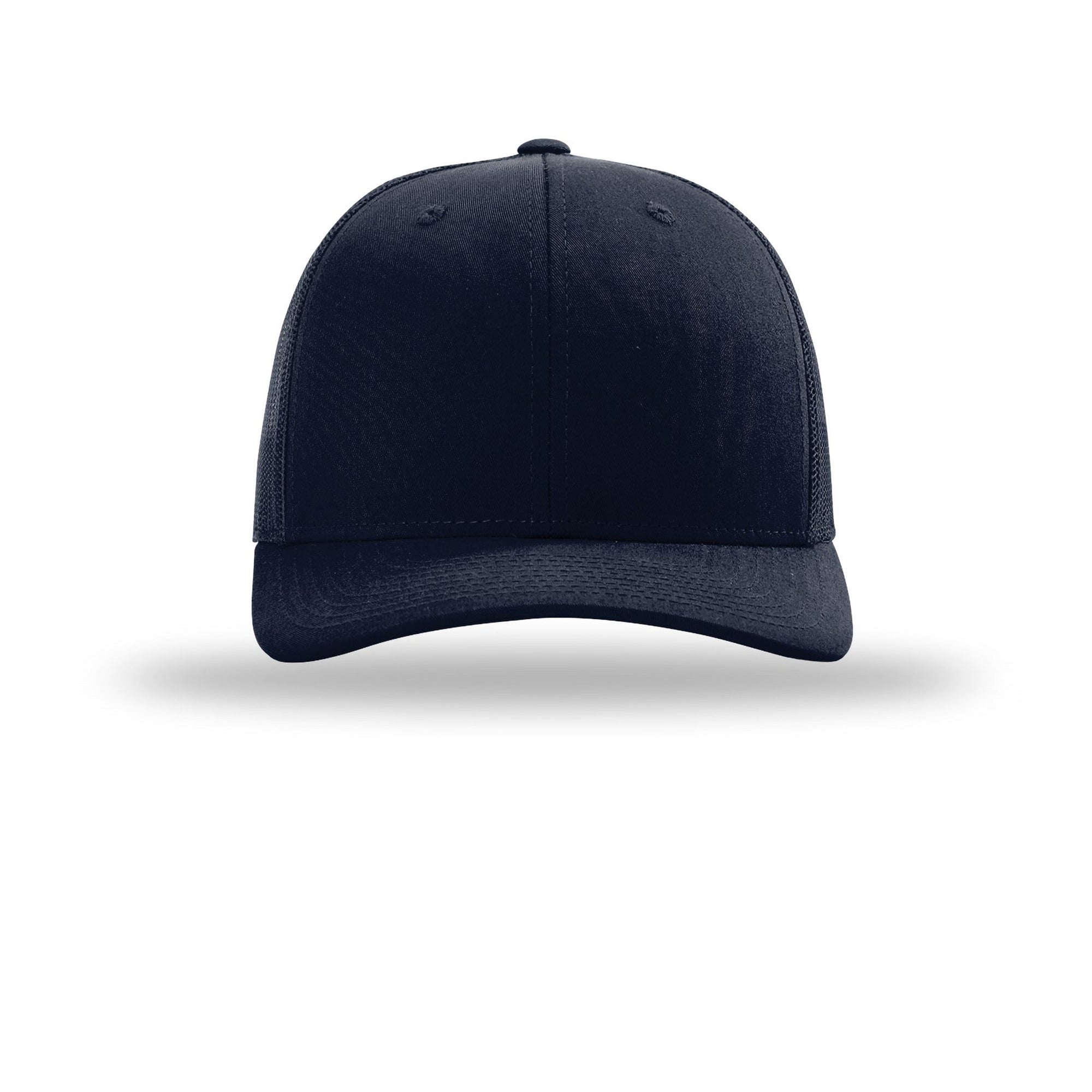 Navy blue baseball cap on a white background